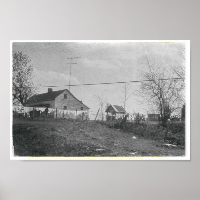 Wäscherei auf Clothesline Vintag Bauernhof Poster (Vorne)