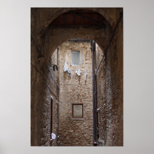 Wäscherei in toskanischem Poster