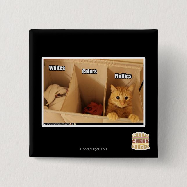Wäscherei-Katze Button (Vorderseite)