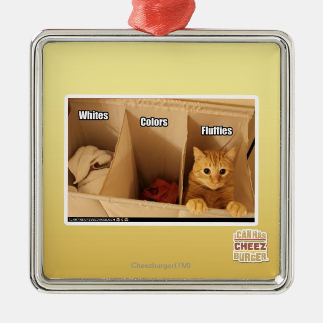 Wäscherei-Katze Ornament Aus Metall (Vorne)