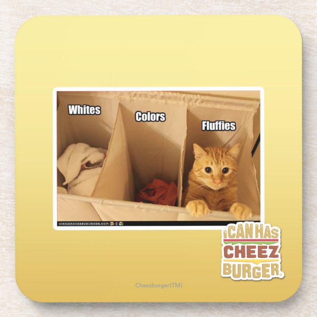 Wäscherei-Katze Untersetzer (Vorderseite)