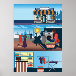 Wäscherei Poster