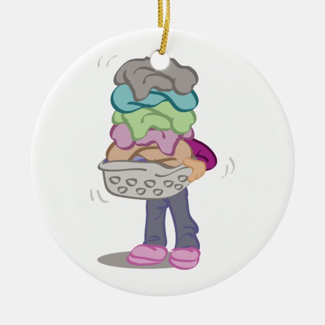 Wäscherei-Stapel Keramik Ornament (Vorne)