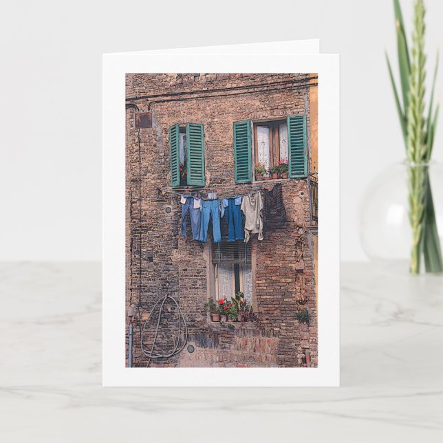 "Wäscherei-Tag in Italien" photographische Karte (Vorderseite)