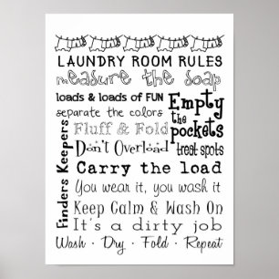 Wäschesaal Rules Poster
