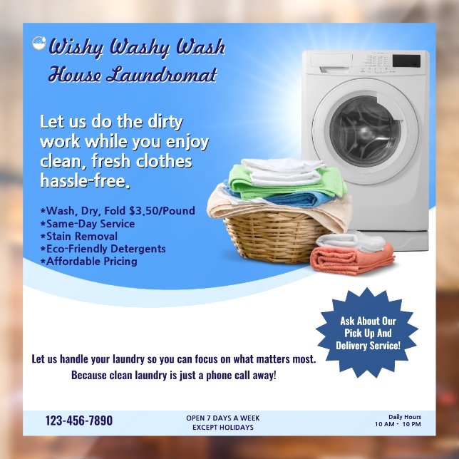 Wäscheservice anpassen fensteraufkleber (Blatt 2)