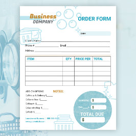 Wäscheservice Waschsalon Bestellformular Notizblock