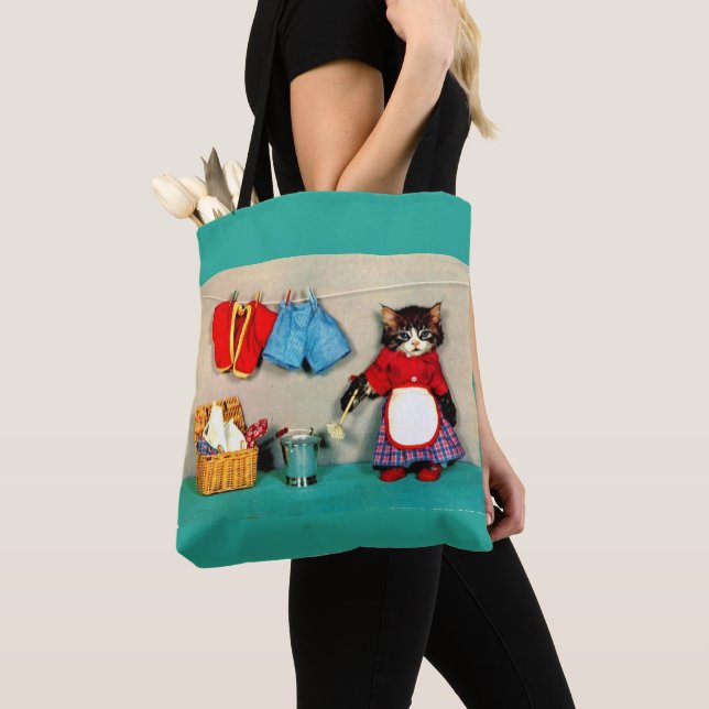 Wäschetag für Tabby Kätzchen Tasche (Von Nahem)