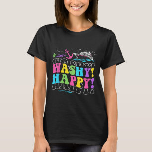 Waschglückliche Reisende Strand-Trip-Schiffs-Tour- T-Shirt
