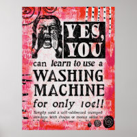 Waschmaschine Poster - Funny Vintage Ad