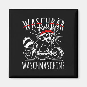 Waschmaschine Raccoon Fitness Bodybuildi Magnet
