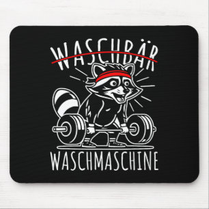 Waschmaschine Raccoon Fitness Bodybuildi Mousepad