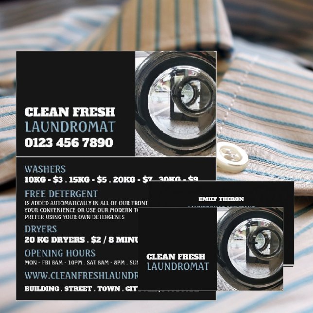 Waschmaschinen, Waschsalon, Reinigungsservice Flyer (Von Creator hochgeladen)
