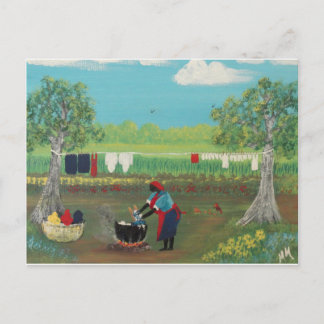 Waschtag in den Fünfzigern Postkarte