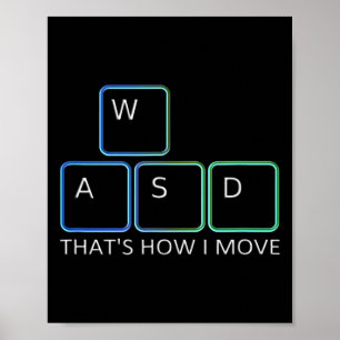 Wasd Gaming Design - ikonische PC-Grafik-Tastatur  Poster