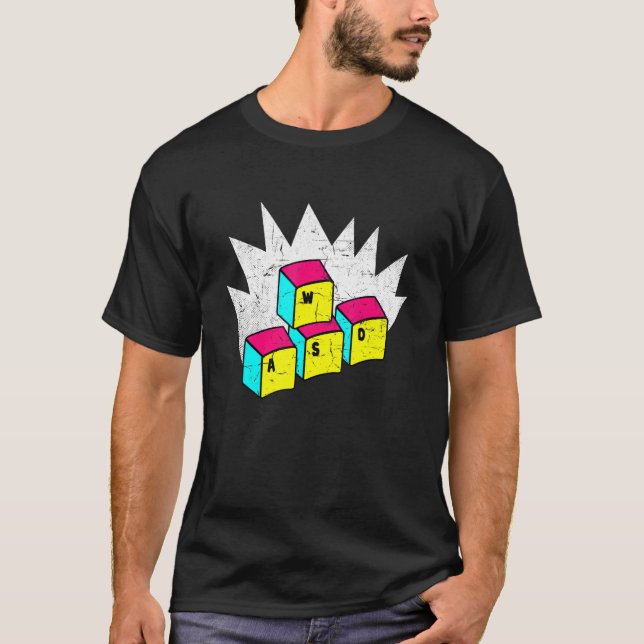 WASD It's What Moves Me Funny Computer Video Games T-Shirt (Vorderseite)
