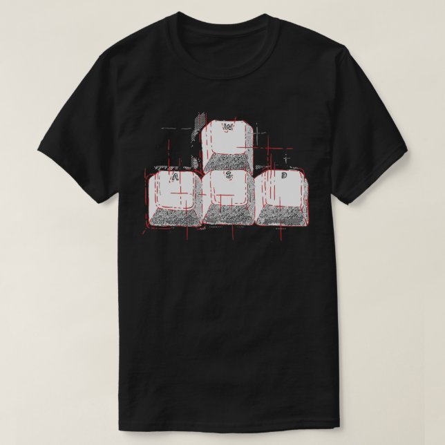 WASD Keys Computer Gaming - PC Gamer T-Shirt (Design vorne)