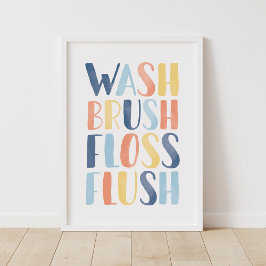 Wash Brush Floss Blush Farbenfrohe Badewanne Poste Poster