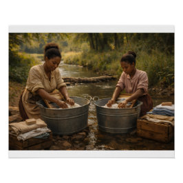 Wash Day at the Creek Poster