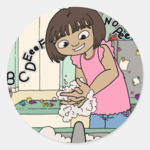 Wash Hands Runder Aufkleber