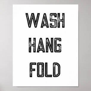 Wash Hang Fold Wäsche Routine Poster