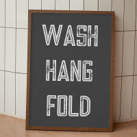 Wash Hang Fold Wäsche Routine Poster