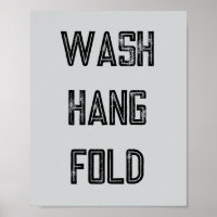 Wash Hang Fold Wäsche Routine Poster