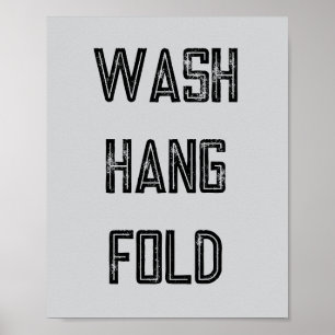 Wash Hang Fold Wäsche Routine Poster