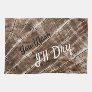 "Wash I'll Dry" Funny Wood Grain Muster Geschirrtuch