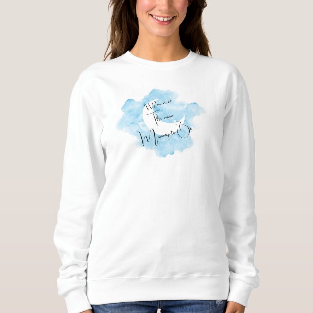 Wash Wasserfarbe über dem Mond Sweatshirt T - Shir (Vorderseite)
