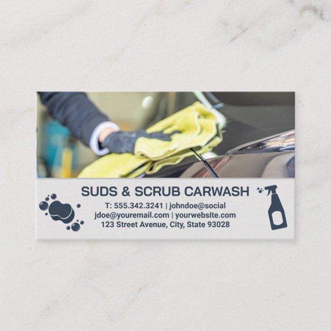 Wash Worker Dating | Polieren von Auto Visitenkarte (Vorderseite)