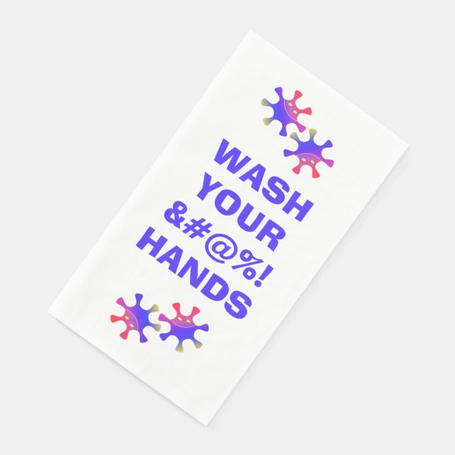 Wash Your &#%! Hände Funny Germ Warning Serviette (Ecke)