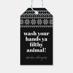 Wash your Hands 2020 Funny Spaß Sweater Stitch Geschenkanhänger