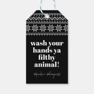 Wash your Hands 2020 Funny Spaß Sweater Stitch Geschenkanhänger
