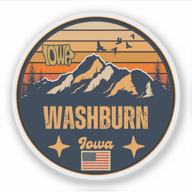 Washburn, Iowa Aufkleber (Vorderseite)