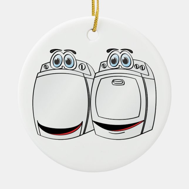 Washer Dryer Cartoon Keramikornament (Vorne)