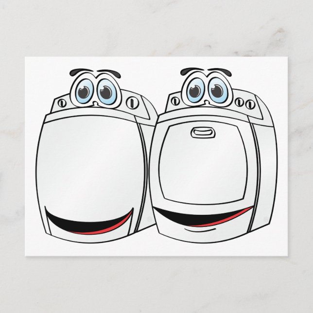 Washer Dryer Cartoon Postkarte (Vorderseite)