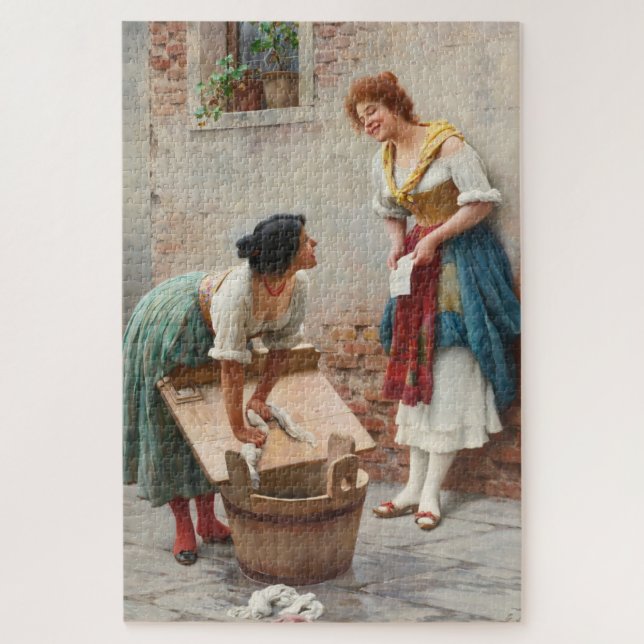 Washer Women Sharing glückliche Nachrichten (Vertikal)