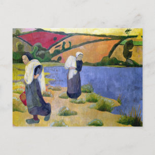 Washerwomen am Laita River bei Pouldu Postkarte