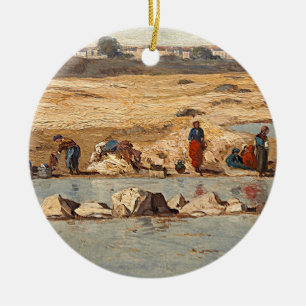 Washerwomen auf den Banken des Durance, 1866 Keramik Ornament