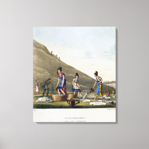 Washerwomen, Calton Hügel, Edinburgh, von Leinwanddruck