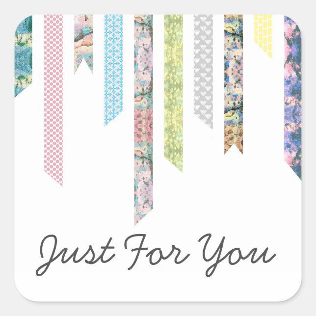 Washi Tape Pastels | DIY & Crafts | PERSONALISIERT Quadratischer Aufkleber (Vorderseite)
