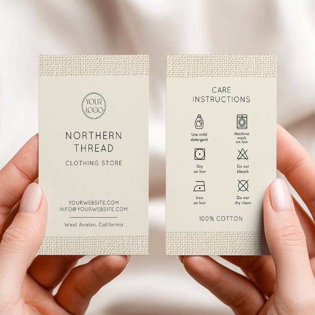 Washing Care Instructions Logo Clothing Visitenkarte (Von Creator hochgeladen)