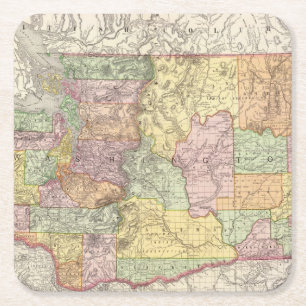 Washington 3 rechteckiger pappuntersetzer