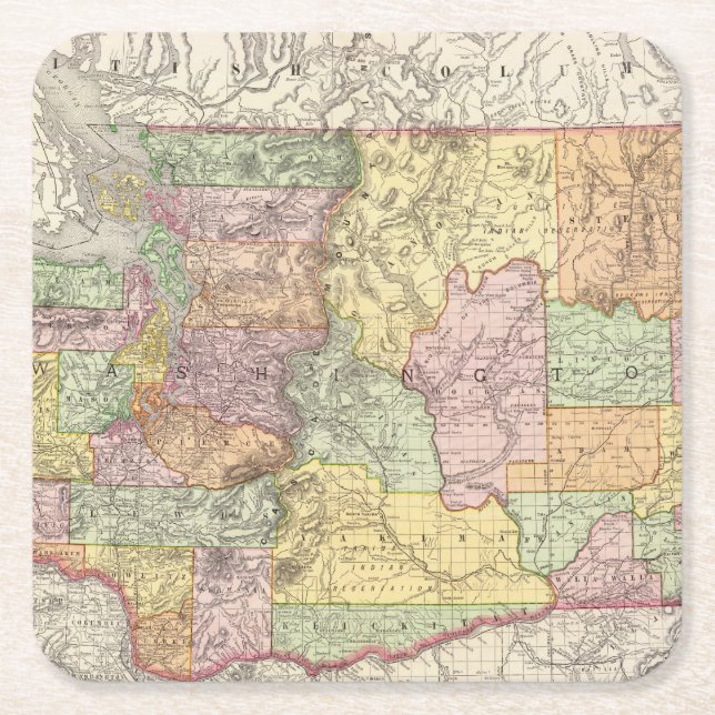 Washington 3 rechteckiger pappuntersetzer (Vorderseite)