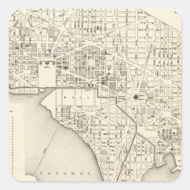 Washington 4 quadratischer aufkleber (Vorderseite)