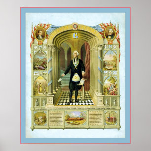 Washington als Freimaurer ~ ~ 1867 Vintag Poster