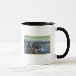Washington - Ansicht der Fischer, die einen Lachs Tasse