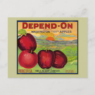 Washington Äpfel Postkarte