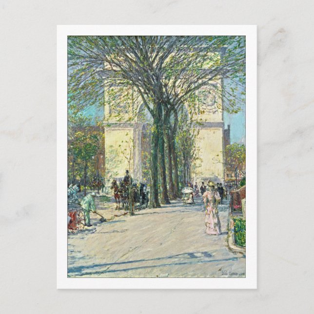 Washington Arch New York von Childe Hassam Postkarte (Vorderseite)